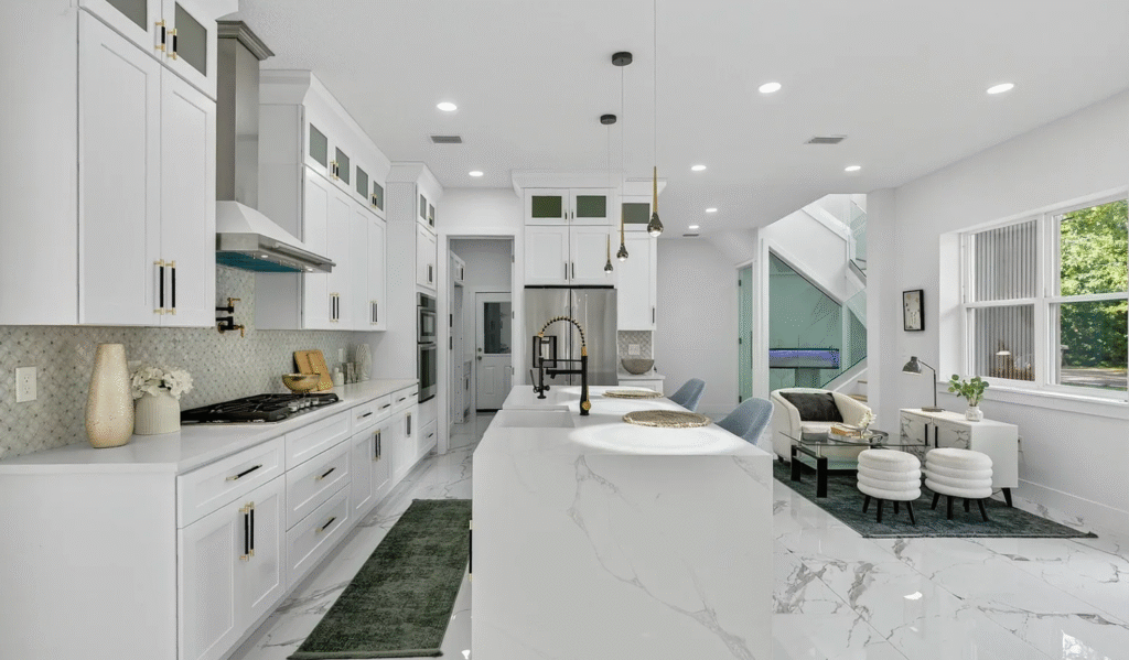 Custom kitchen design completed by Jacksonville custom home builder Dream Home Builders & Roofing Inc.